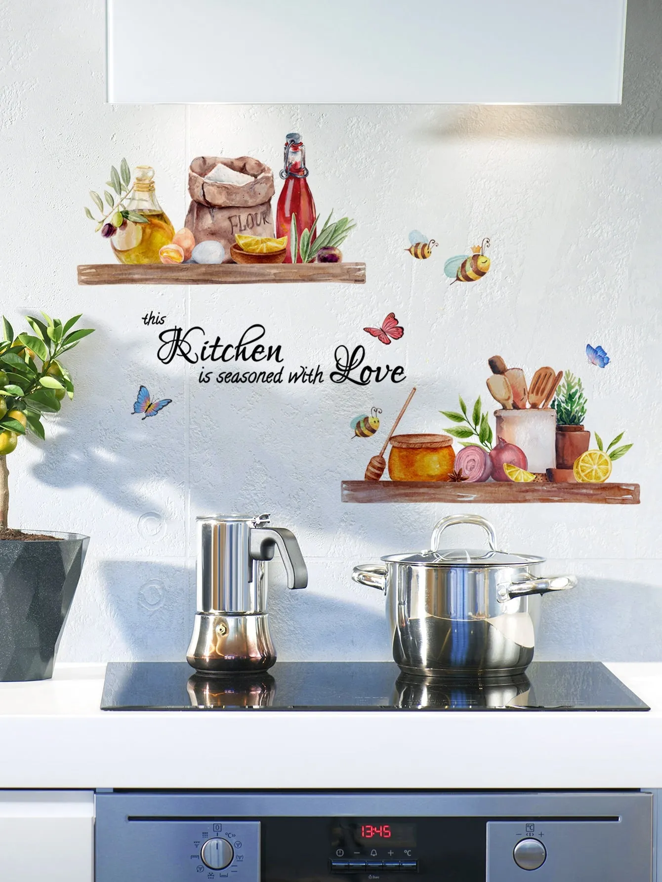 1pc Slogan Graphic Kitchen Sticker