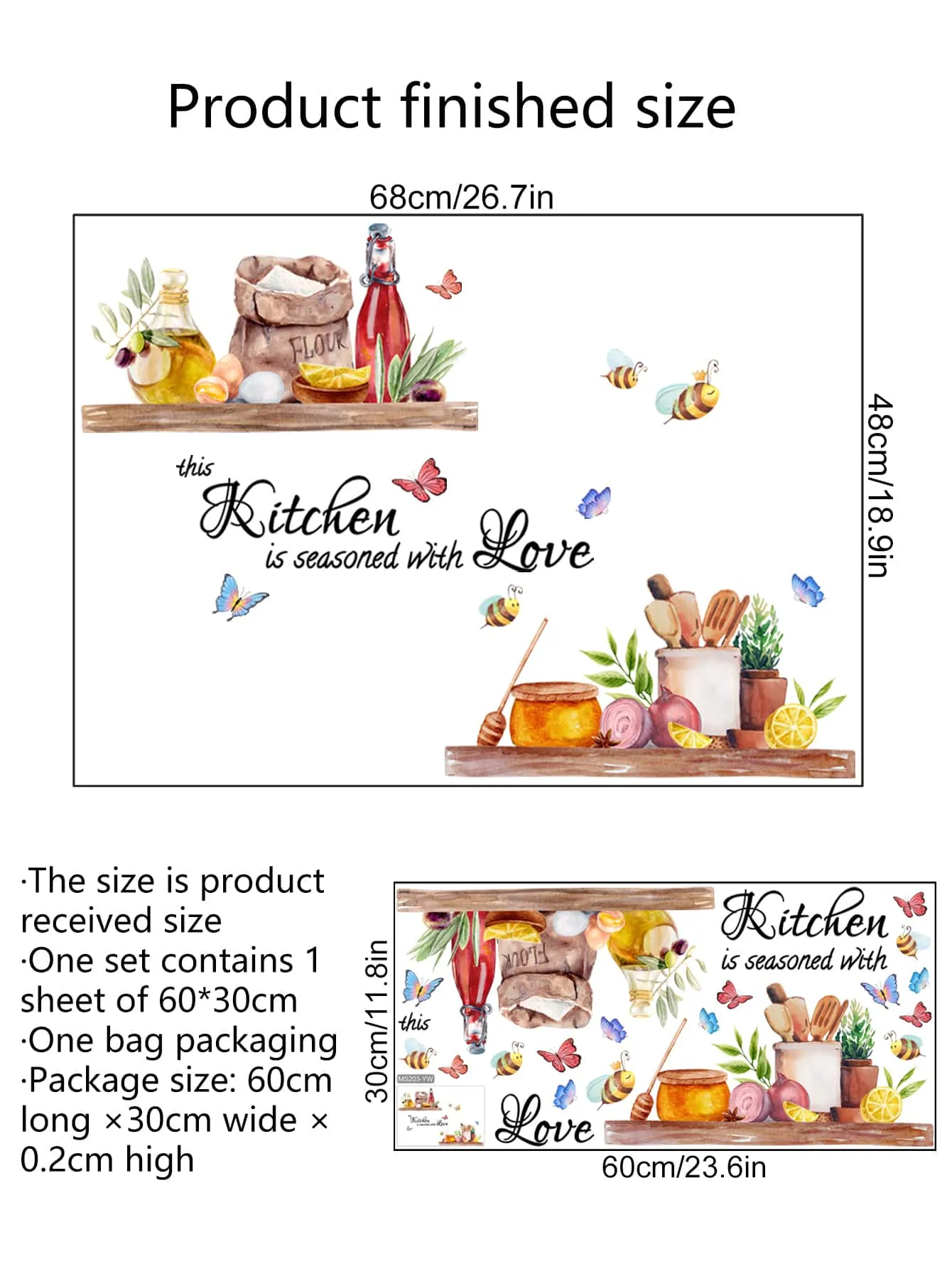 1pc Slogan Graphic Kitchen Sticker