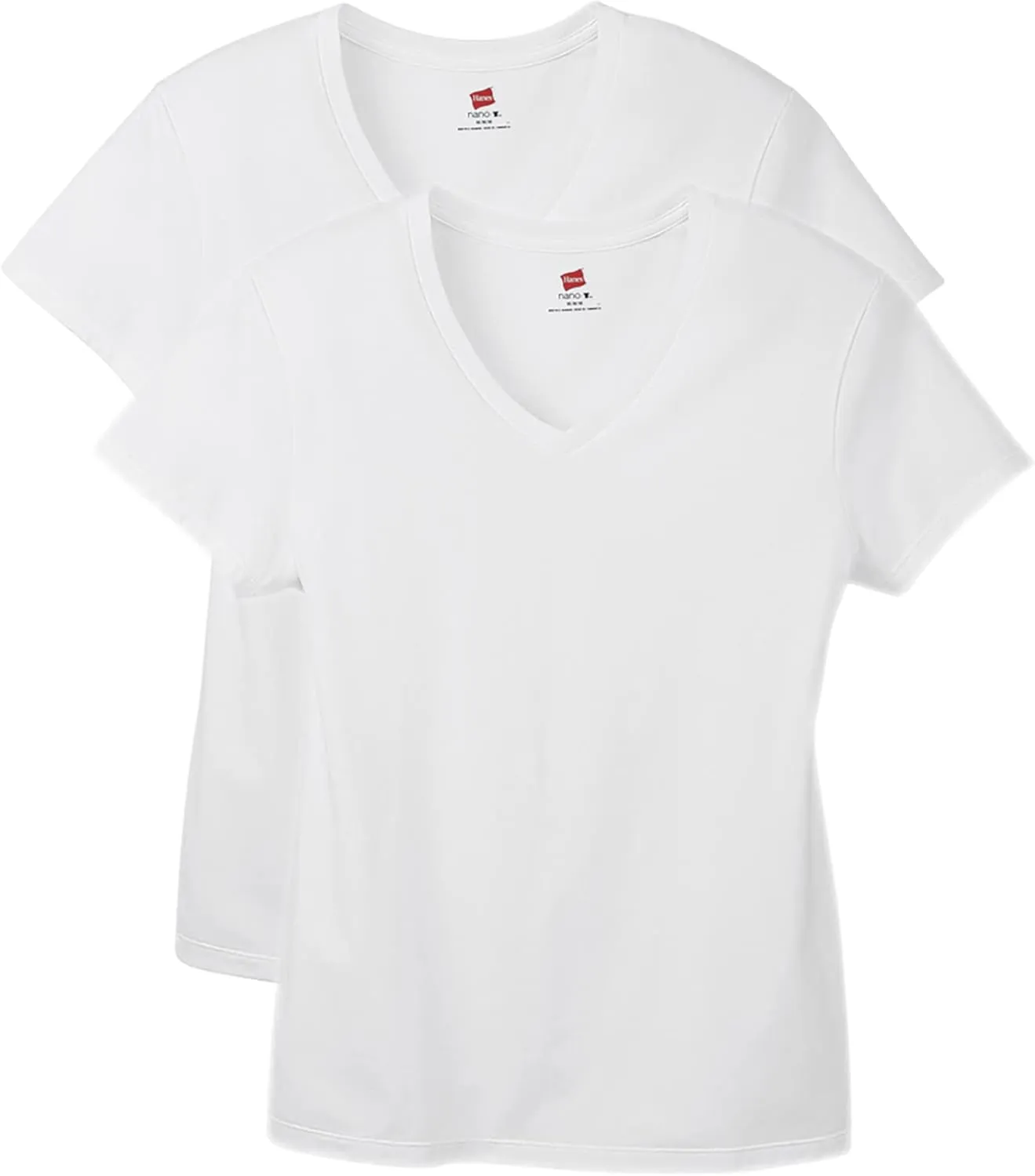 Hanes Perfect-T V-Neck T-Shirt, Cotton Short Sleeve Tee for Women, 1 or 2 Pack