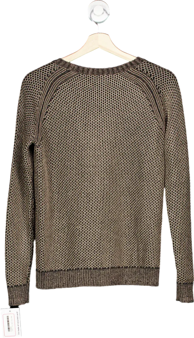 Maje Brown Metallic Knit Jumper Sz2 UK 10