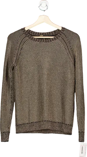 Maje Brown Metallic Knit Jumper Sz2 UK 10