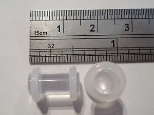 New Pair CLEAR Stretched Ear Lobe Plugs 2 gauge 2G