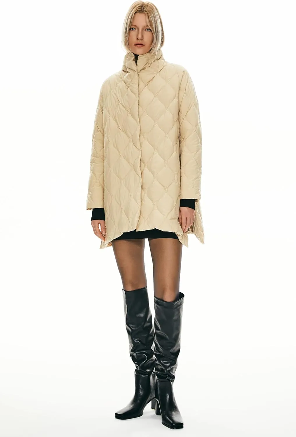 Orolay Women's Oversized Quilted Puffer Jacket Lightweight Insulated Casual Long Sleeve Padded Coat with Pockets