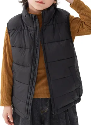 SEAUR Toddler Boy Girl Puffer Gilet Kid Down Jackets Winter Padded Vest Sleeveless Quilted Jacket Insulated Bodywarmer Solid