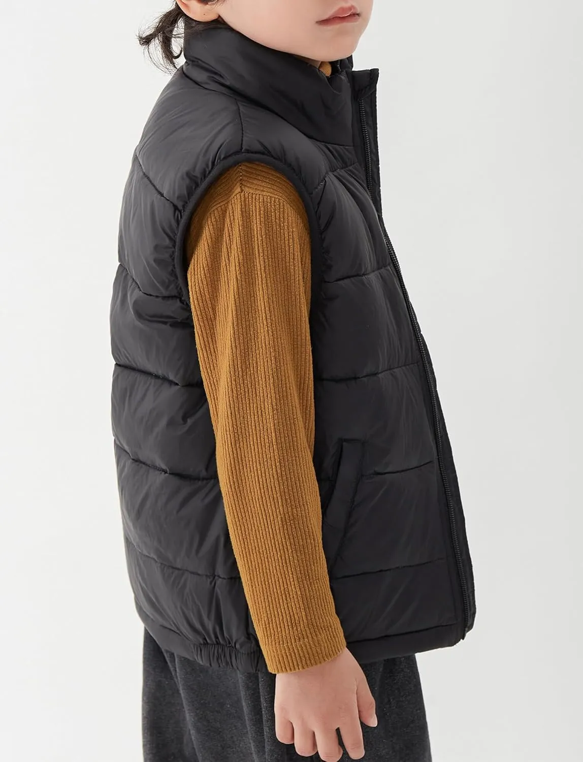 SEAUR Toddler Boy Girl Puffer Gilet Kid Down Jackets Winter Padded Vest Sleeveless Quilted Jacket Insulated Bodywarmer Solid
