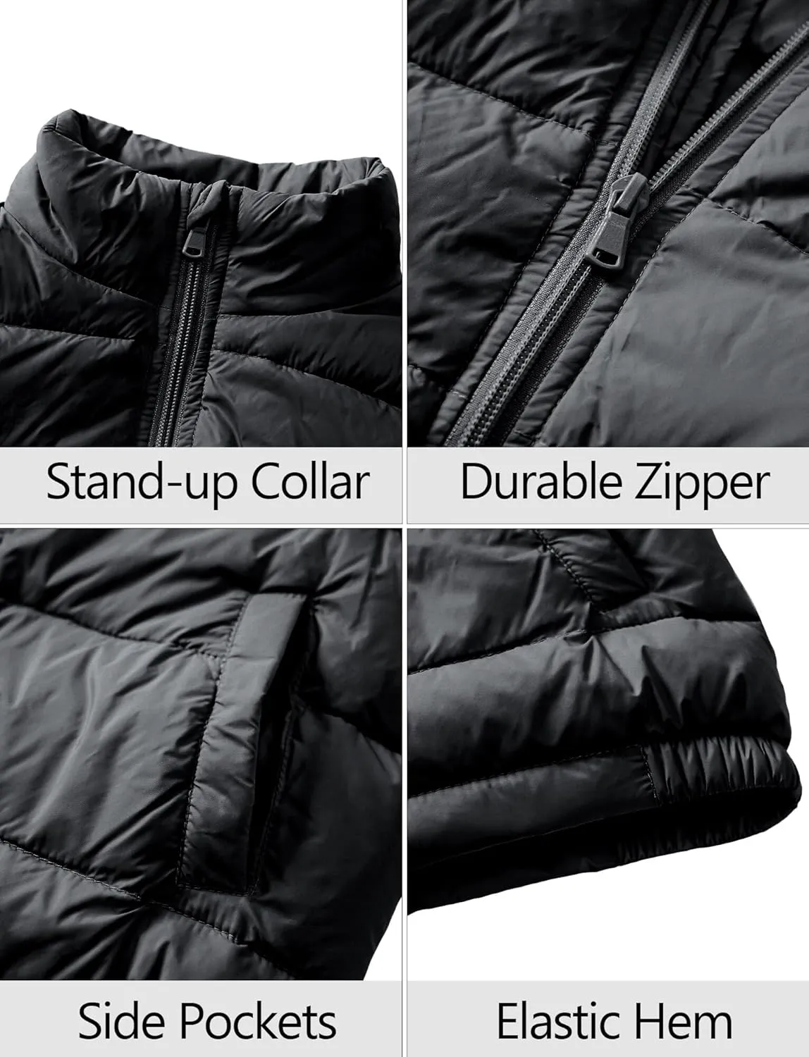 SEAUR Toddler Boy Girl Puffer Gilet Kid Down Jackets Winter Padded Vest Sleeveless Quilted Jacket Insulated Bodywarmer Solid