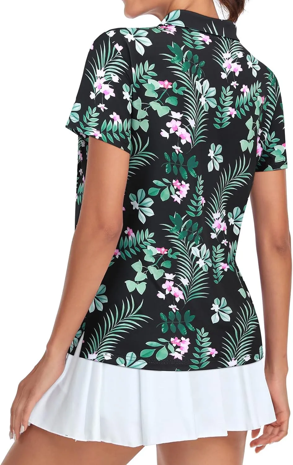 Tanst Sky Women's Golf Polo Shirts Short Sleeve Quarter Zip Collared Tops Moisture Wicking Workout Apparel
