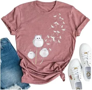 Women's Dandelion Graphic Shirt Spread Kindness Tshirt Funny Cute Graphic Casual Tee Tops Inspirational Gift