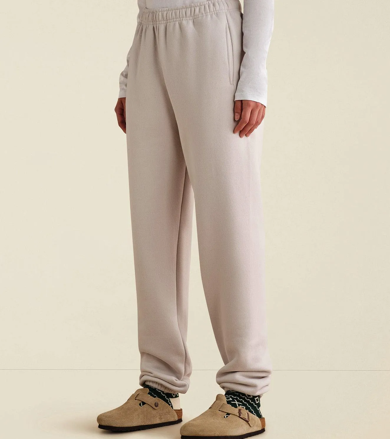 Women's Fleece track pants (Cream)