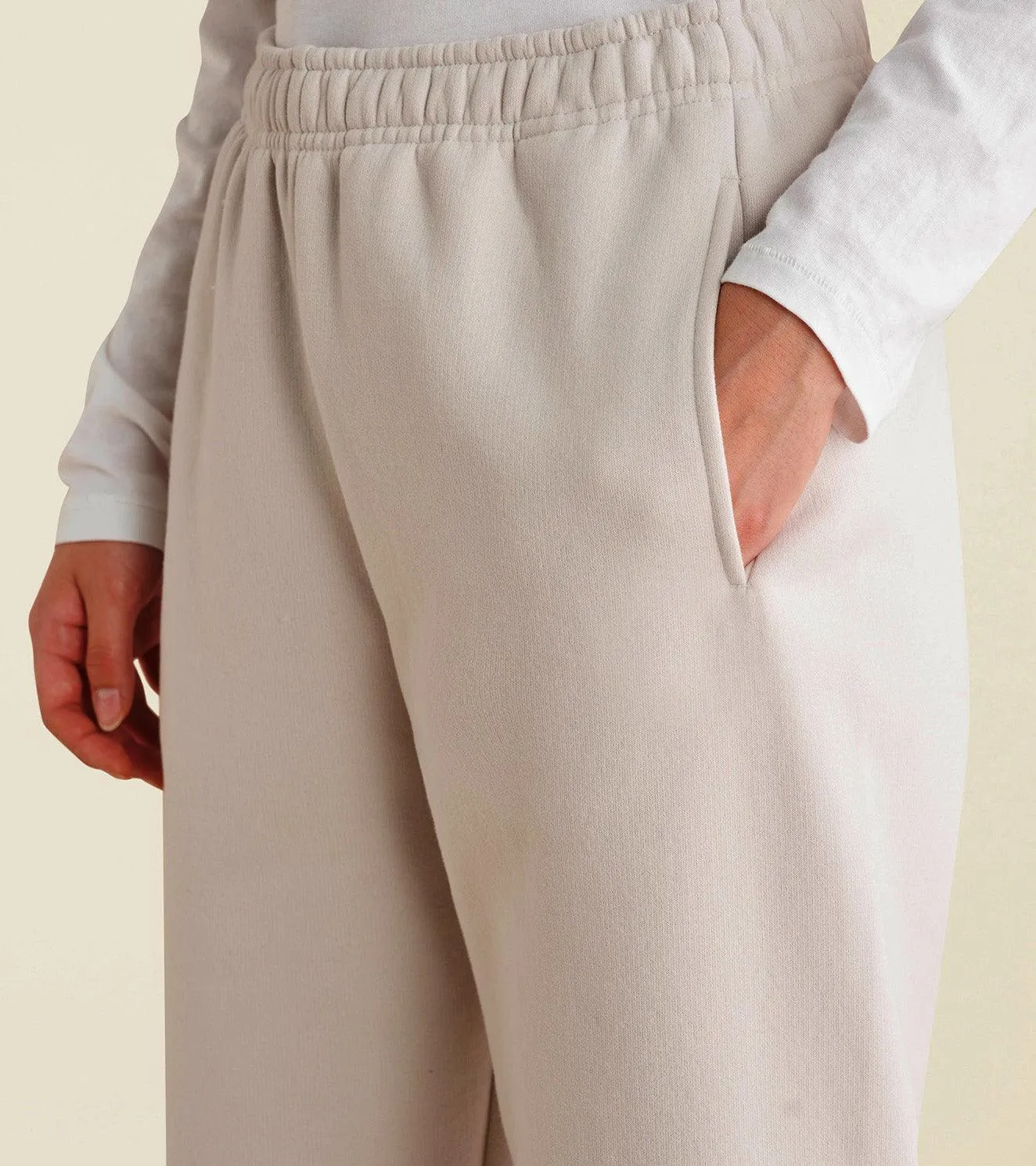 Women's Fleece track pants (Cream)