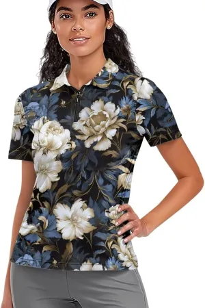 YEXIATODO Womens Golf Shirt Short Sleeve Polo Shirts Zip Up Collared UPF 50  Quick Dry Tennis Athletic Tank Tops XS-2XL