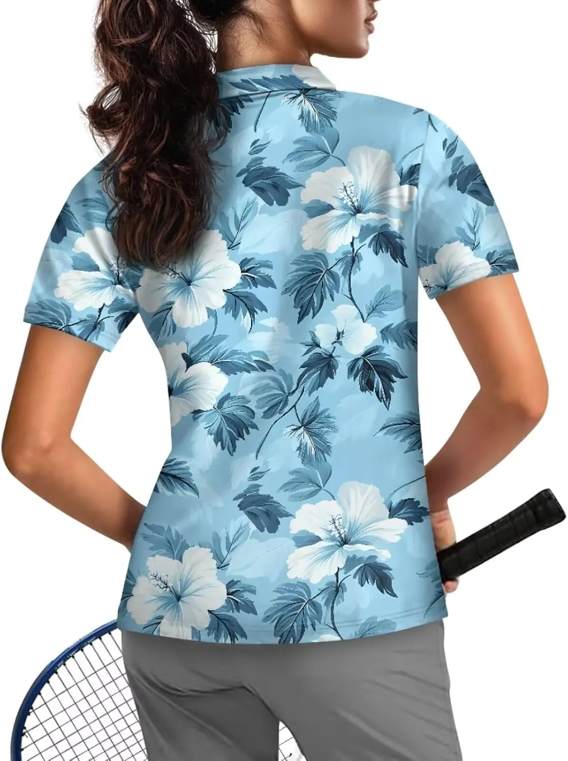 YEXIATODO Womens Golf Shirt Short Sleeve Polo Shirts Zip Up Collared UPF 50  Quick Dry Tennis Athletic Tank Tops XS-2XL