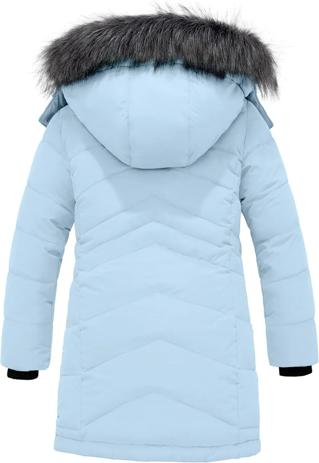 ZSHOW Girls' Winter Coat Insulated Long Parka Warm Hooded Puffer Jacket